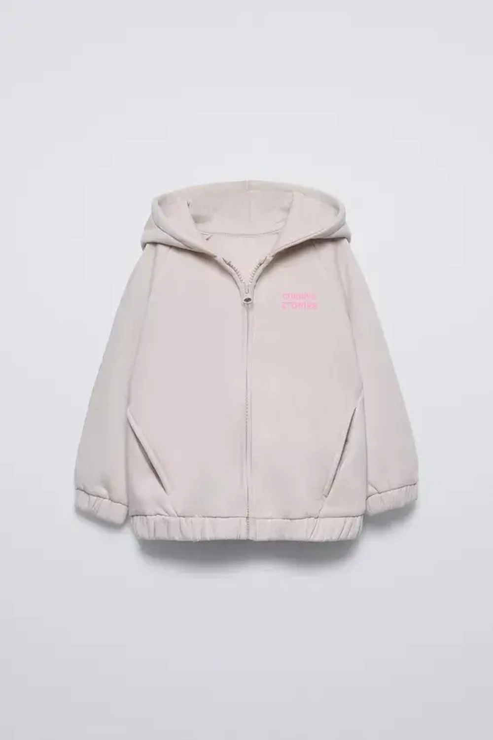 ZARA ХУДИ С НАДПИСЬЮ, КАМЕННО-СЕРЫЙ