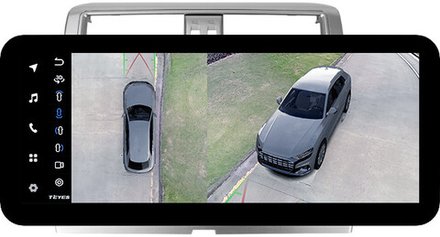 Магнитола для Toyota Land Cruiser Prado 150 2014-2017 (рамка 10) - Teyes LUX ONE 360 монитор 12.3" 2K QLED на Android 10, 6Гб+128Гб, CarPlay, 4G SIM-слот, 4 камеры в комплекте
