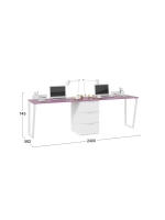 Стол письменный Белый 240х58,2х75,1 см