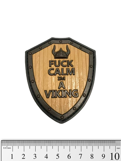 Шеврон Fuck Calm I'm A Viking 3D PVC. Койот