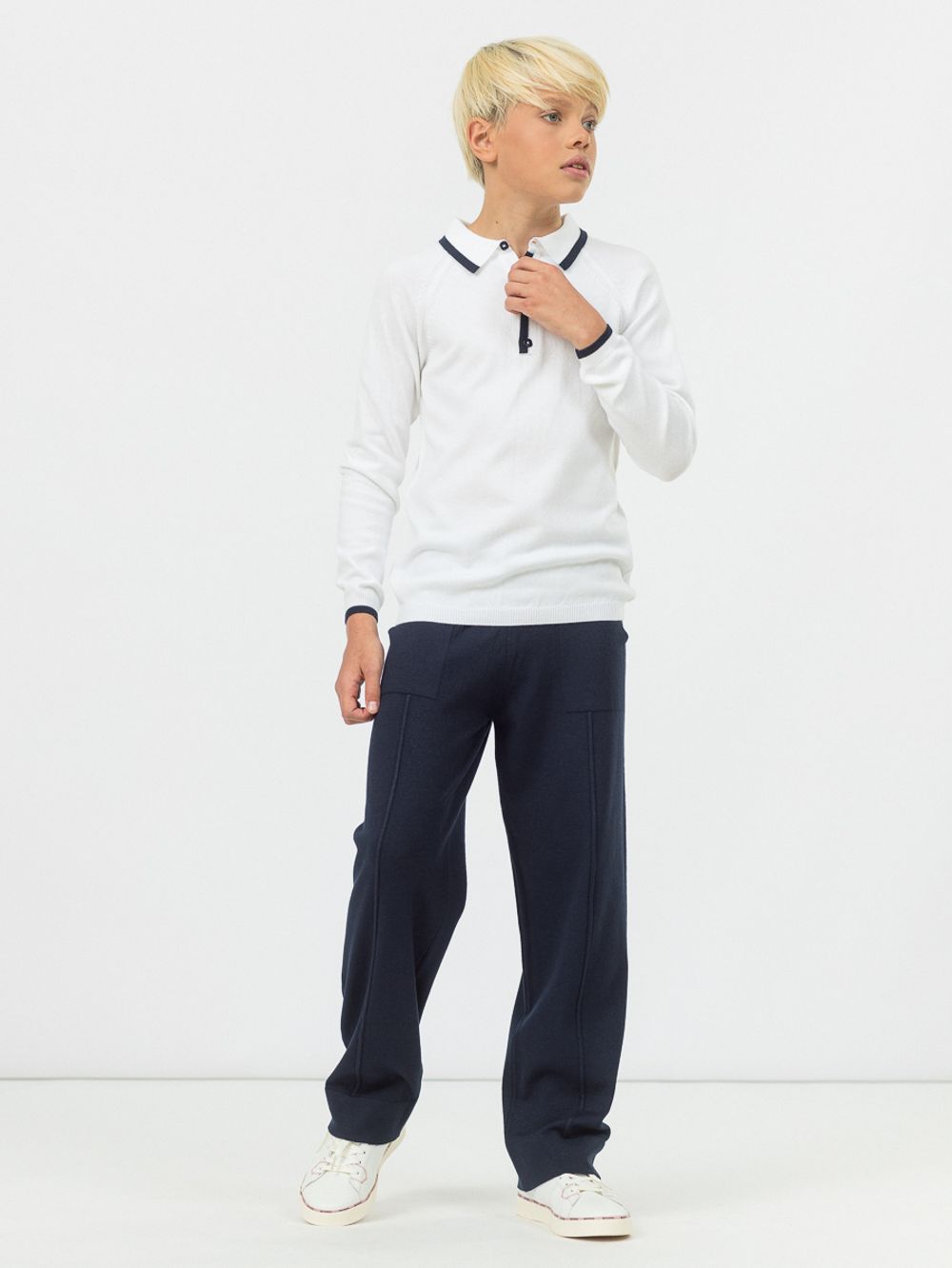 Поло для мальчика AT496 белый