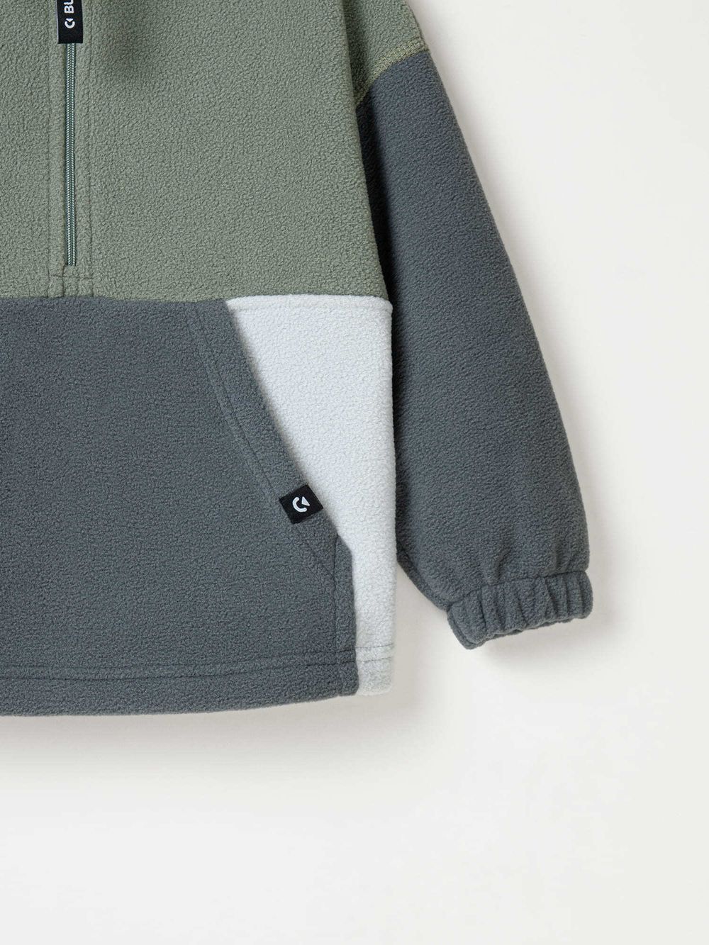 Олимпийка флисовая Колор блок "Графит/Олива"