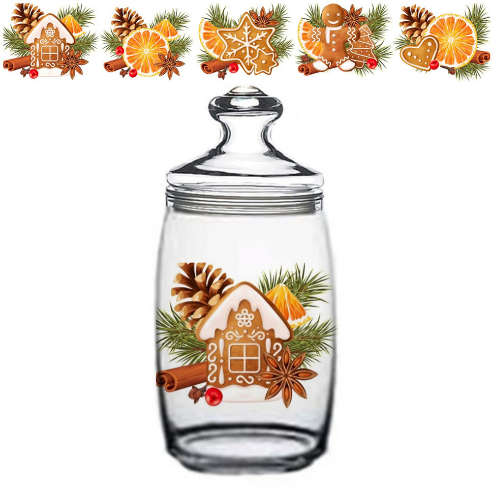 Банка с крышкой 920мл CESNI «Со вкусом праздника» 5 видов