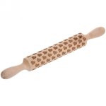 Скалка деревянная фигурная «Сердечки» 28*3см