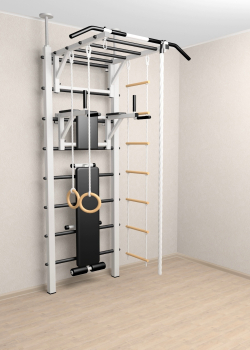 Шведская стенка Sv Sport враспор (Турник рукоход/Брусья/Скамья/Канат/Кольца/Лестница)