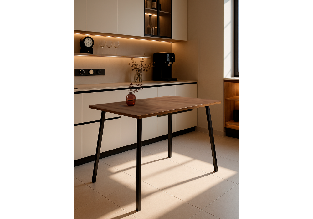 Стол деревянный Woodville Кортни 117 (157) x 77 дуб крафт золотой, черный матовый, ножки черные