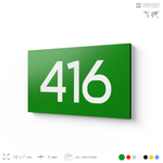 Номер на дверь 416, табличка на дверь для офиса, квартиры, кабинета, аудитории, склада, зеленая 120х70 мм, Айдентика Технолоджи