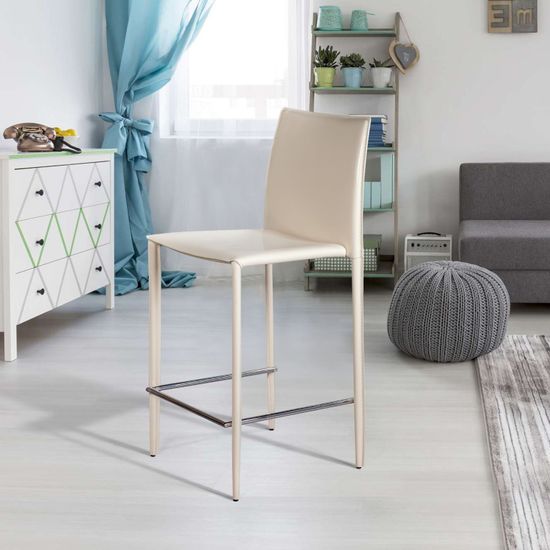 Стул полубарный Rolf кожа цвет бежевый