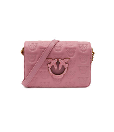 Кожаная сумка-мессенджер LOVE CLICK MINI LO Pinko - розовый(100067 A17D)
