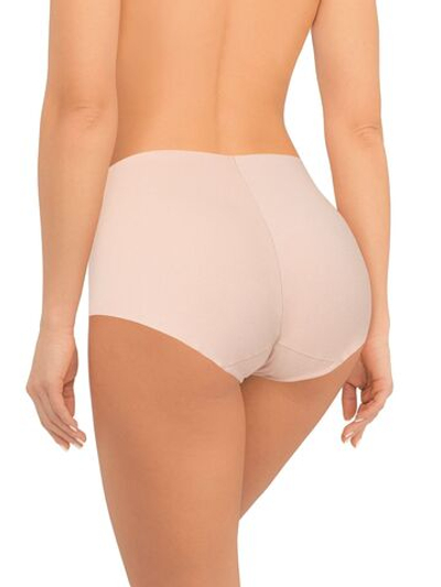 Высокие бесшовные трусики-слипы без рисунка (Размер: XXXL) (Цвет: бежевый)
