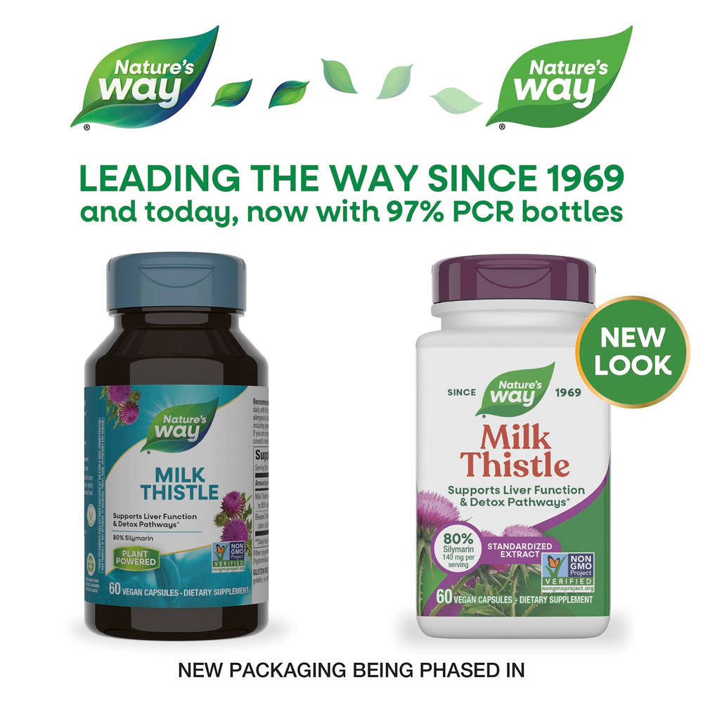 Nature's Way, Смесь расторопши премиального качества, 60 веганских капсул