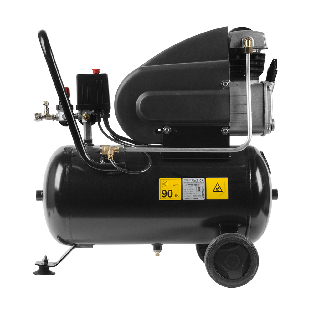 WDK-90225 Компрессор поршневой с прямым приводом 225 л/мин, 1.5 КВт, 220 В, ресивер 24 л