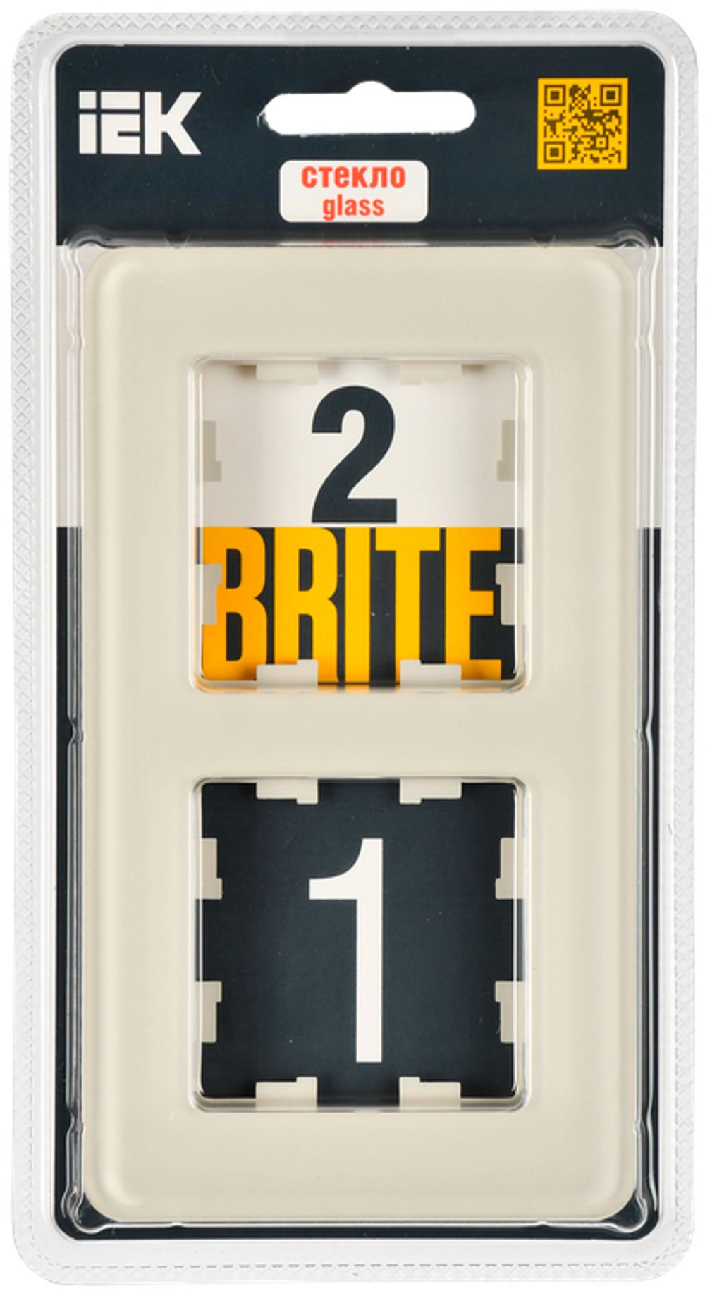 BRITE Рамка 2-местная РУ-2-2-Бр стекло песчаный RE IEK