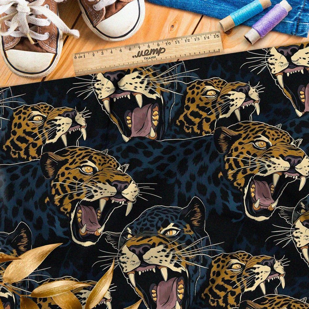 Ткань премиум мембрана пятнистая ночная кошка
