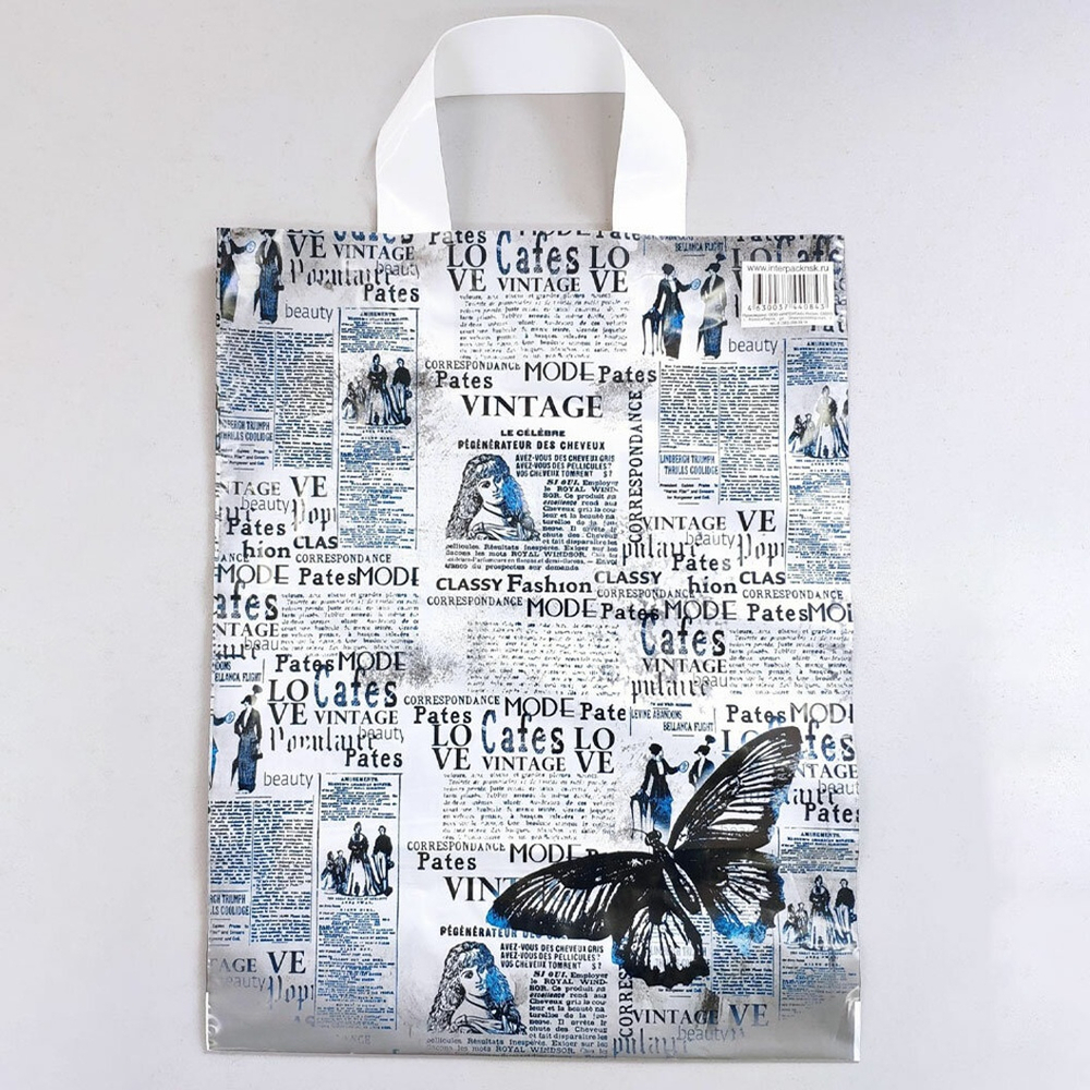 Пакет 28*35см 55мкм с петлевой ручкой "Виньетка" (25шт)