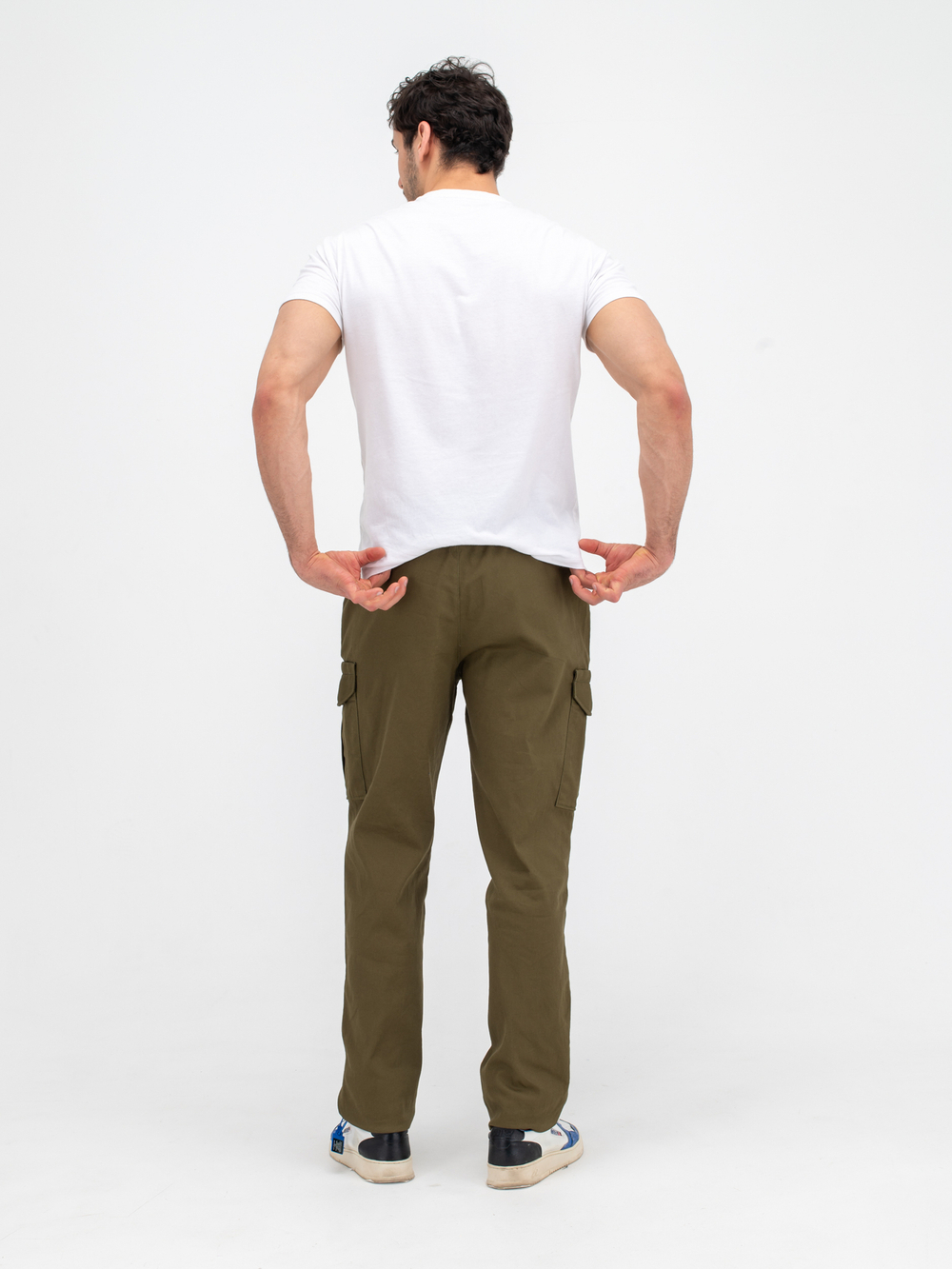 Карго джоггеры прямые. Хаки