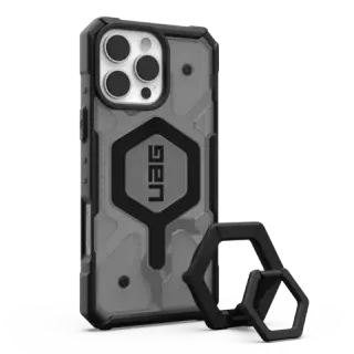 UAG Pathfinder Clear with MagSafe Series Case for Apple iPhone 16 Pro Max Ash Case + Black Ring (Прозрачный)