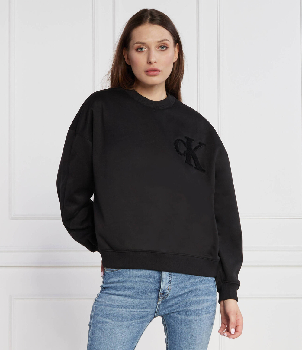 Худи CHENILLE CK CREWNECK CALVIN KLEIN JEANS - черный(J20J221729)