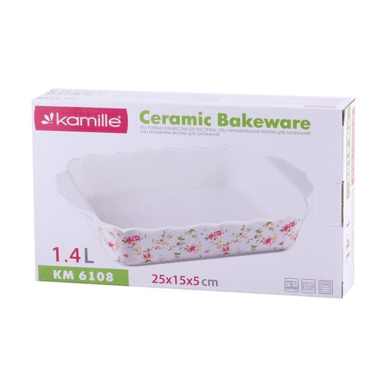 Форма для запекания керамическая 0,8 л. (25х15х5 см.) Kamille KM 6108