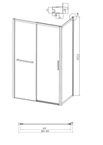 Боковая стенка Grossman Style 200.K33.05.90.10.00 (90х195) хром,стекло прозрачное, 1 место