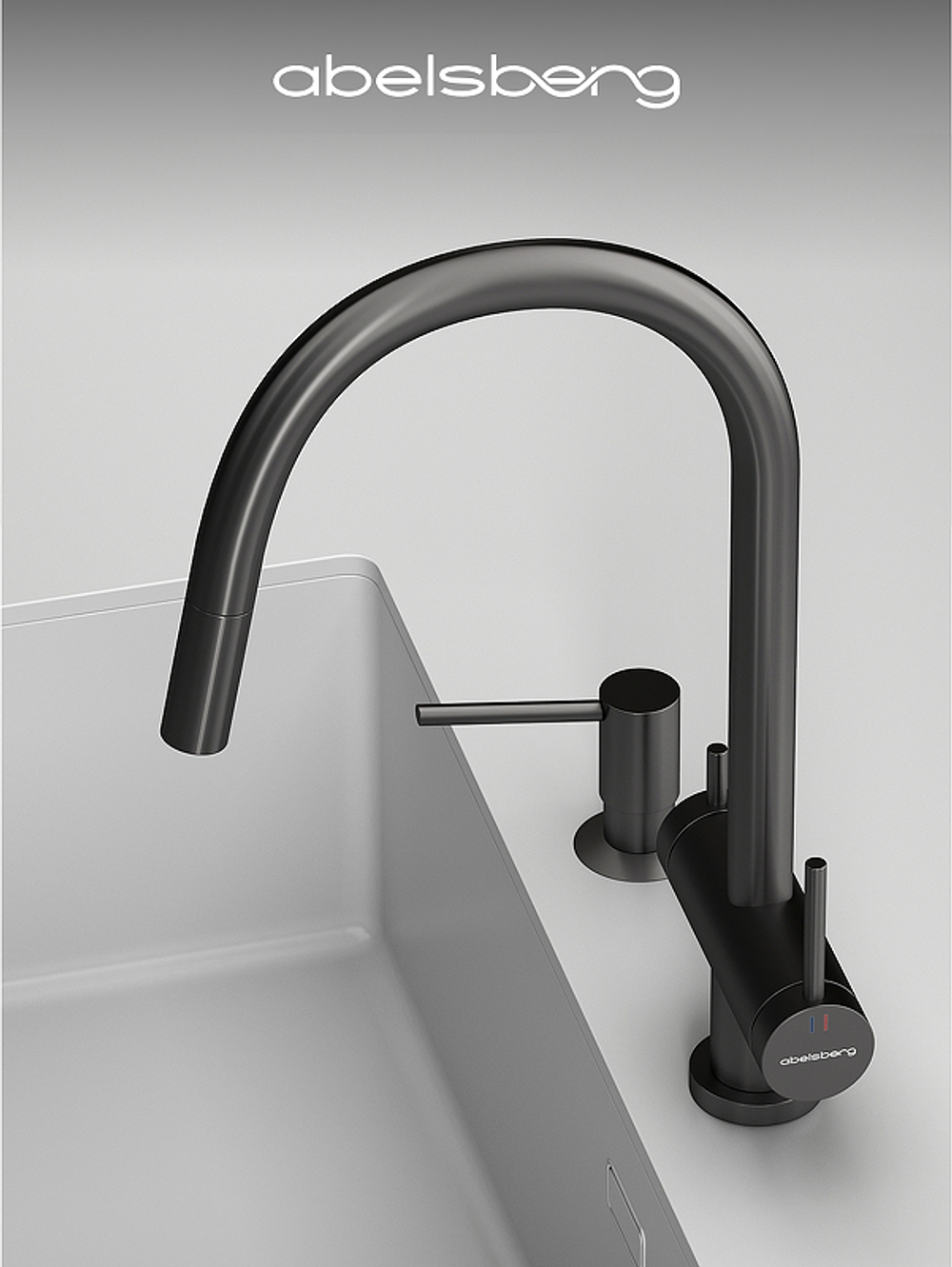 Смеситель для кухни Abelsberg Aera EMF71709GM цвет Космическая сталь