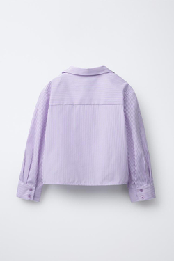 ZARA X CHAMPION ® КОМПЛЕКТ РУБАШКА ПОПЛИН В ПОЛОСКУ С ТРИКОТАЖНОЙ МАЙКОЙ, СВЕТЛАЯ МАЛЬВА