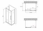 Душевой уголок ABBER Schwarzer Diamant AG30110BMH-S70BM-S70BM 110х70 стекло матовое/профиль черный