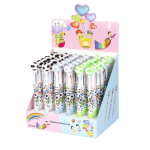 Ручка шариковая Alingar "Мяч", 0,7 мм, 3-х цветная (син., черн., красн.), автоматическая, резиновый грип, пластикоый цветной корпус, карт. уп.