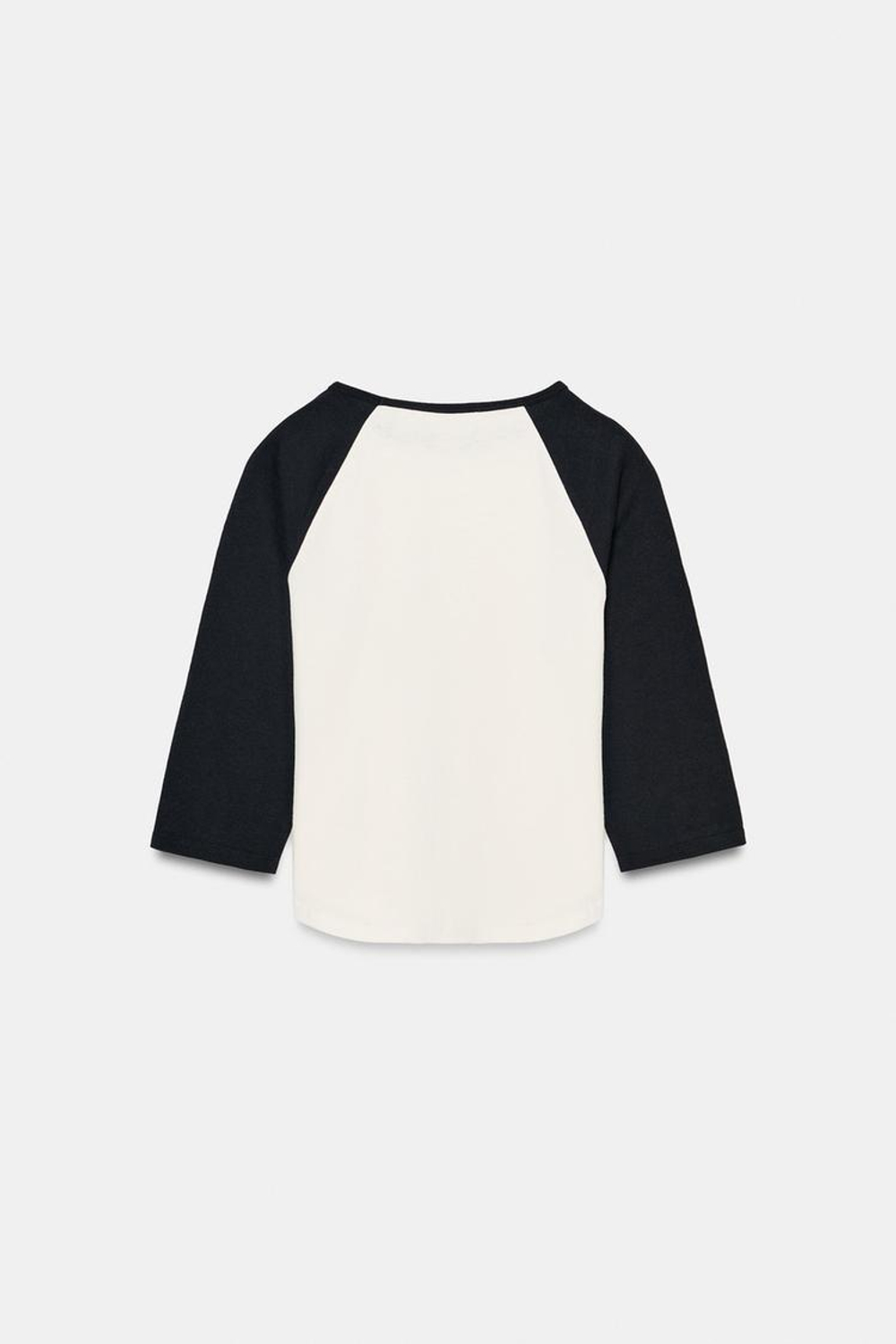 ZARA КОМБИНИРОВАННАЯ ФУТБОЛКА ИЗ ПЛОТНОГО ХЛОПКА, БЕЛЫЙ/ЧЕРНЫЙ