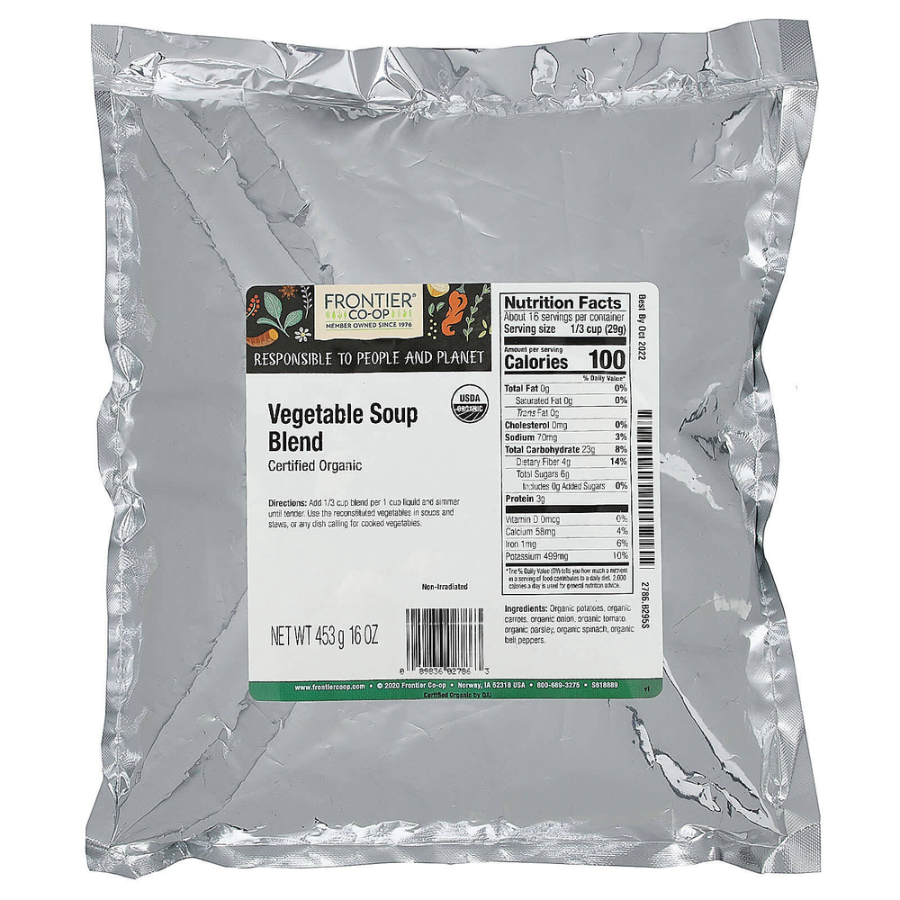 Frontier Co-op, Органическая овощная смесь для супа, 16 унций (453 г)