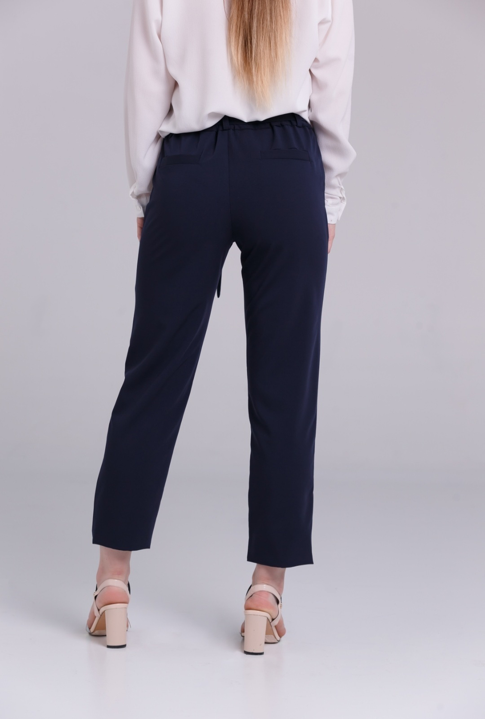 Брюки женские для девушки синие темно-синие  школьные классика классические демисезонные прямые на резинке с поясом деловые офисные бананыстрогие