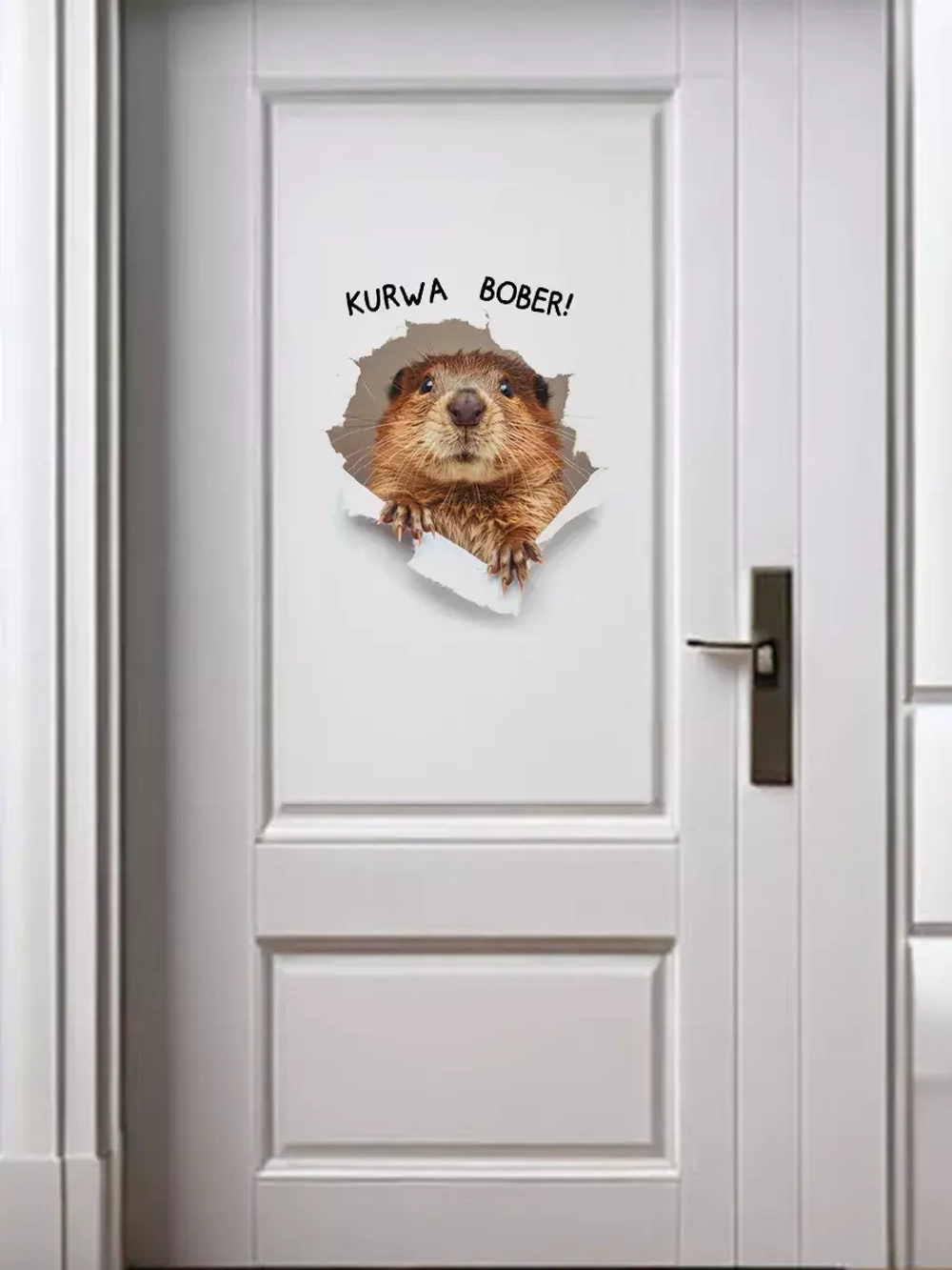 Наклейка интерьерная мем Бобр KURWA прикол