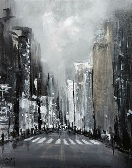 Интерьерная картина в технике цифровой печати. АРТ 010  Абстрактный городской пейзаж