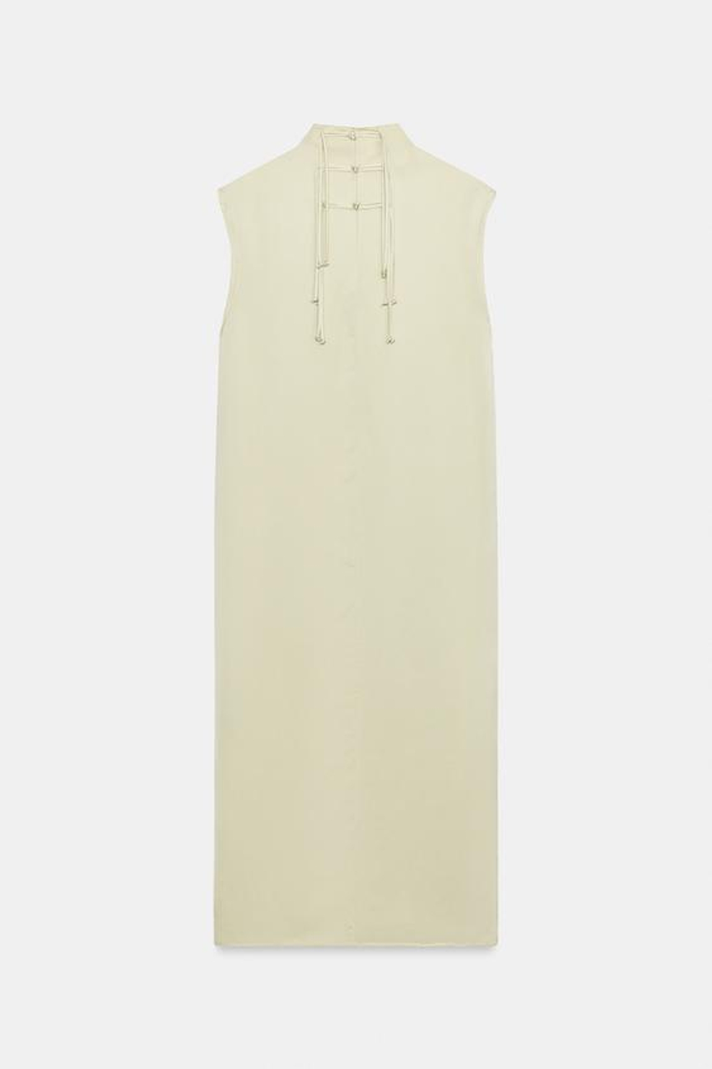 ZARA АТЛАСНОЕ ПЛАТЬЕ С НАВЕСНЫМИ ПЕТЛЯМИ — ZW COLLECTION, ЦВЕТ МОРСКОЙ ВОЛНЫ