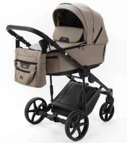 Детская коляска Adamex Zico Deluxe New 2 в 1 ZN-SA09 (ТЕМНО-БЕЖЕВАЯ КОЖА)