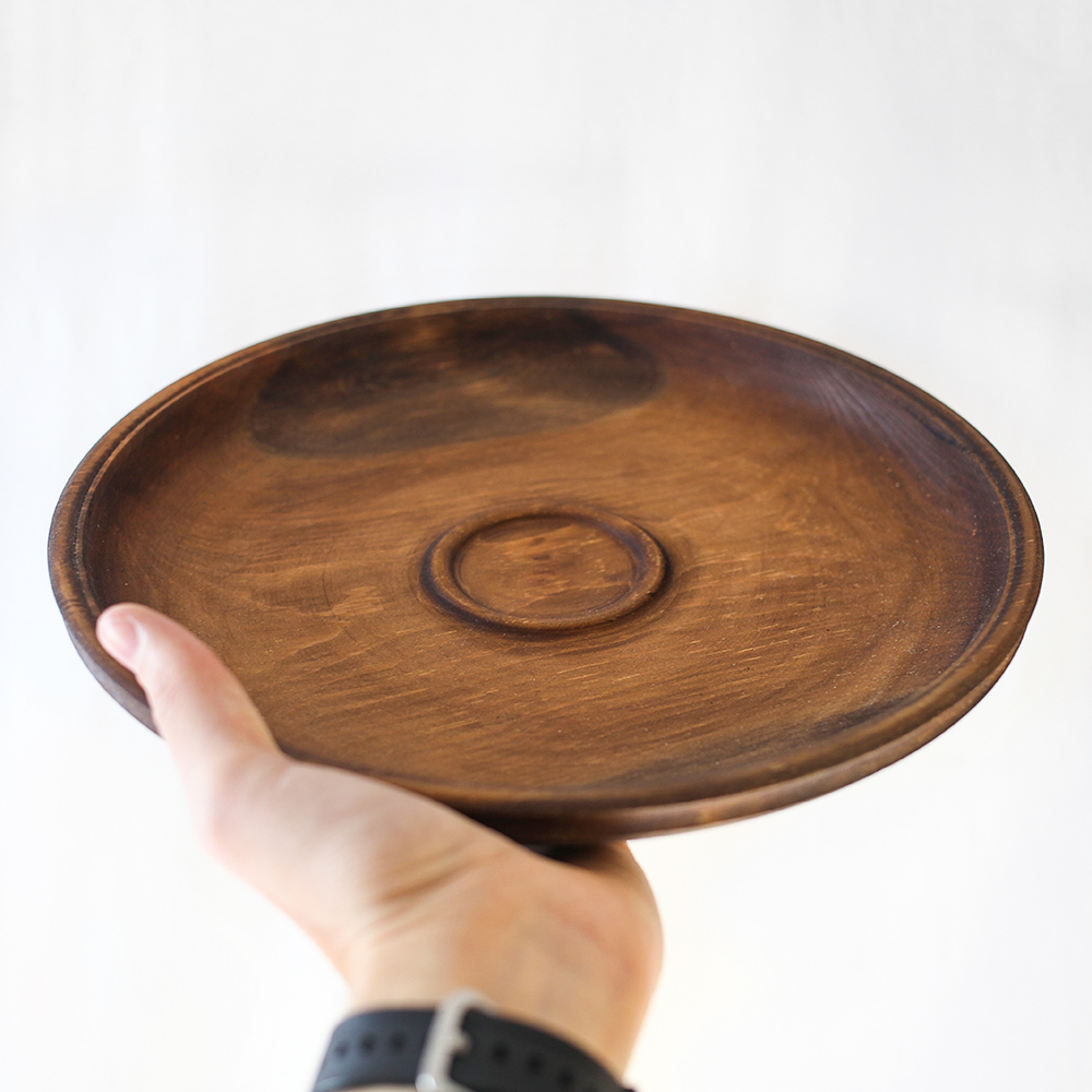 Тарелка-блюдо из древесины сибирского кедра, 29 см. T20