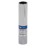 KING TONY (36C014) Головка свечная двенадцатигранная 3/8", 14 мм, L = 113 мм, резиновый фиксатор