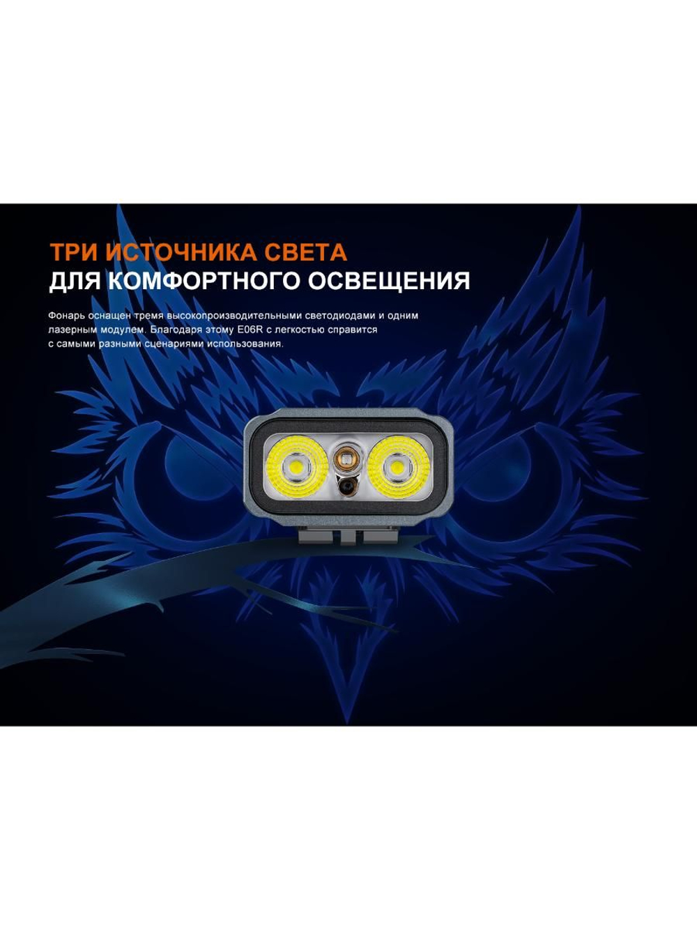 Фонарь-брелок Fenix E06R белый