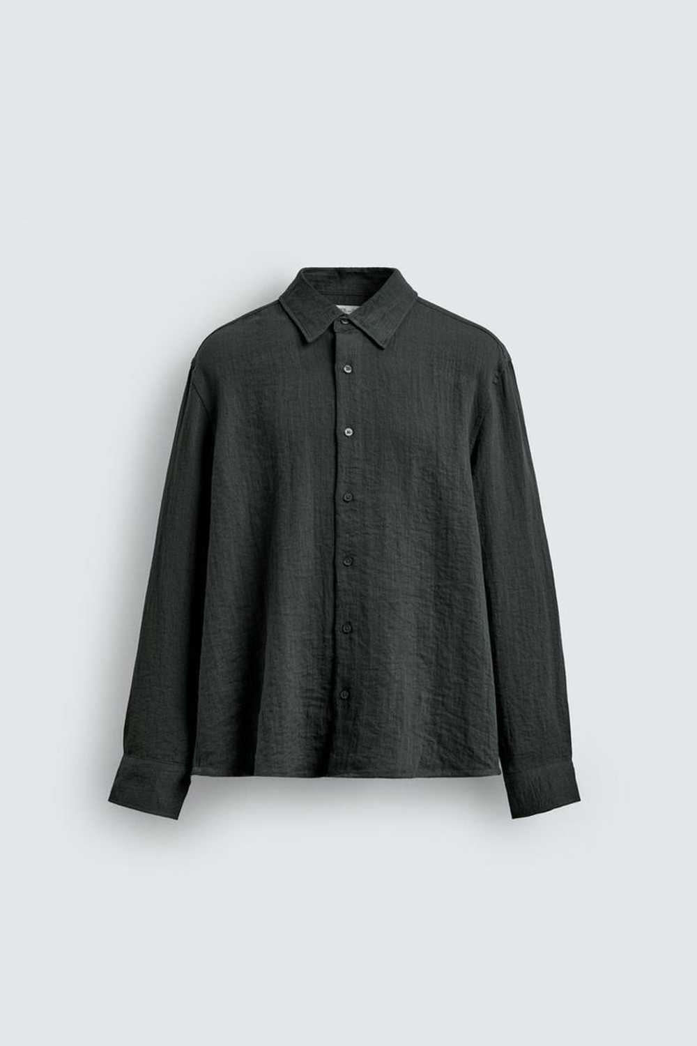 ZARА РУБАШКА RELAXED FIT ИЗ СТРУЯЩЕЙСЯ ТКАНИ, СЕРЫЙ