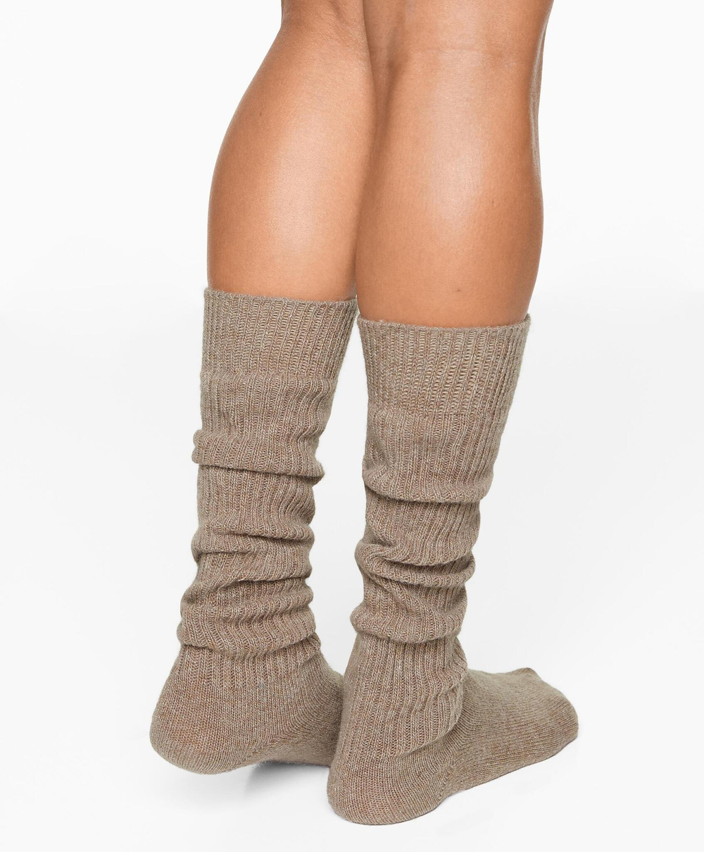 Oysho Длинные носки с добавлением кашемира, коричневый меланж