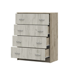 Басса (Бася) КМ 554 Комод 4 ящика Дуб крафт серый / Дуб крафт белый