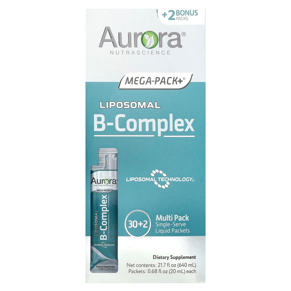 Aurora Nutrascience, Liposomal B Complex, 32 пакетика по 20 мл (0,68 жидк. Унции)