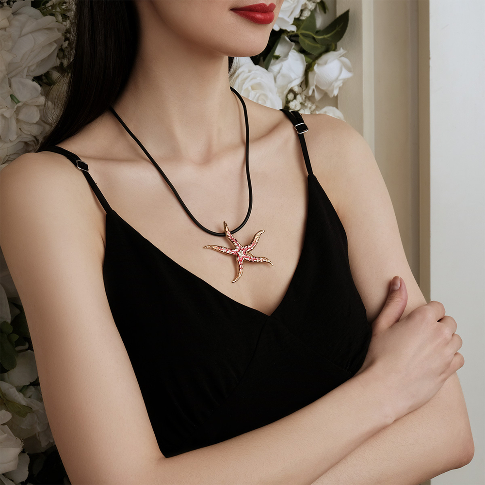 "Мор.звезда" колье в золотом покрытии из коллекции "Красное море" от Jenavi  с замком карабин