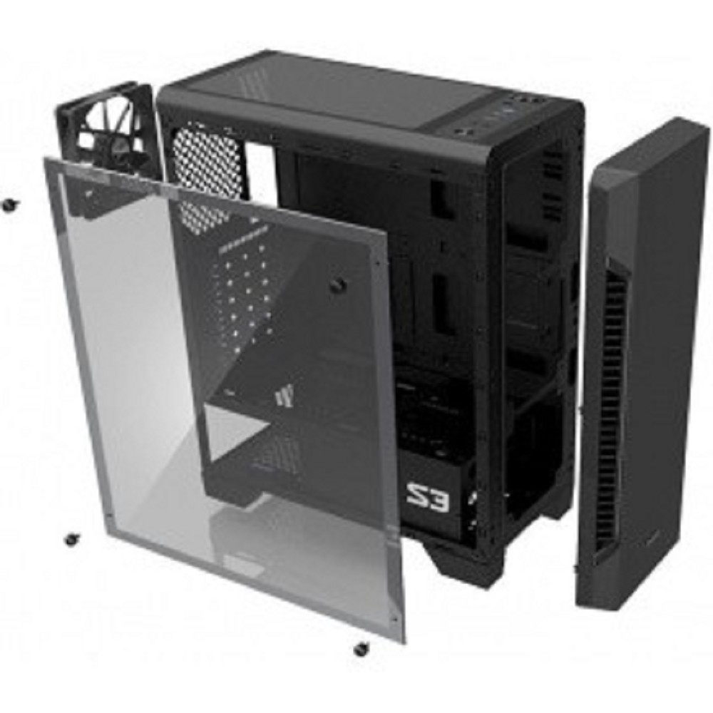 Zalman S3 черный без БП ATX  2xUSB2.0 1xUSB3.0 audio bott PSU