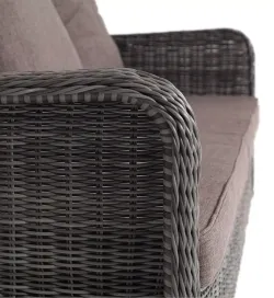 "Гляссе" диван трехместный из искусственного ротанга, цвет графит