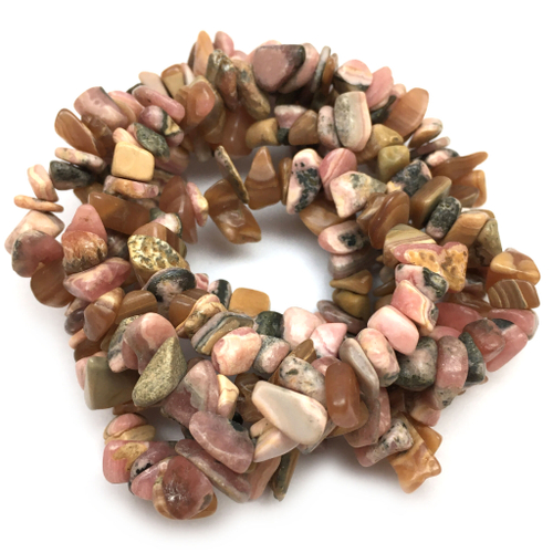 Родохрозит 5-8 мм, крошка бусин (нить)