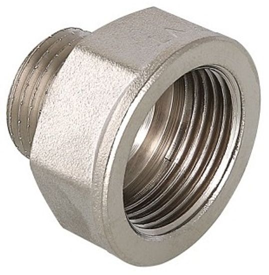 Переходник Valtec 1 1/4"х1/2" ВР/НР с внутренней/наружной резьбой латунный никел. VTr.592.N.0704