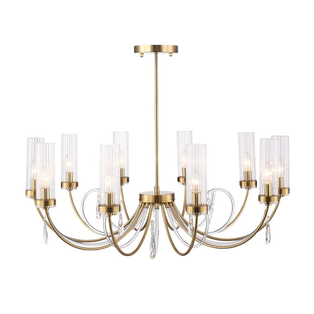 SL1400.303.10 Люстра подвесная ST-Luce Латунь/Латунь, Прозрачный E14 10*40W ИЛЛЮМИА