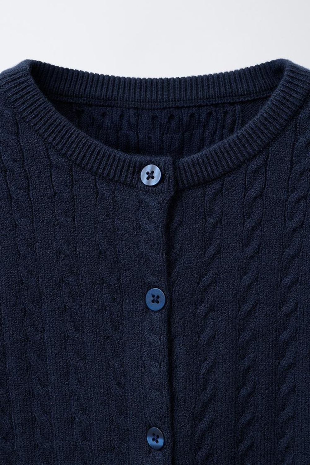 ZARA КАРДИГАН С УЗОРОМ «КОСЫ», МОРСКОЙ СИНИЙ