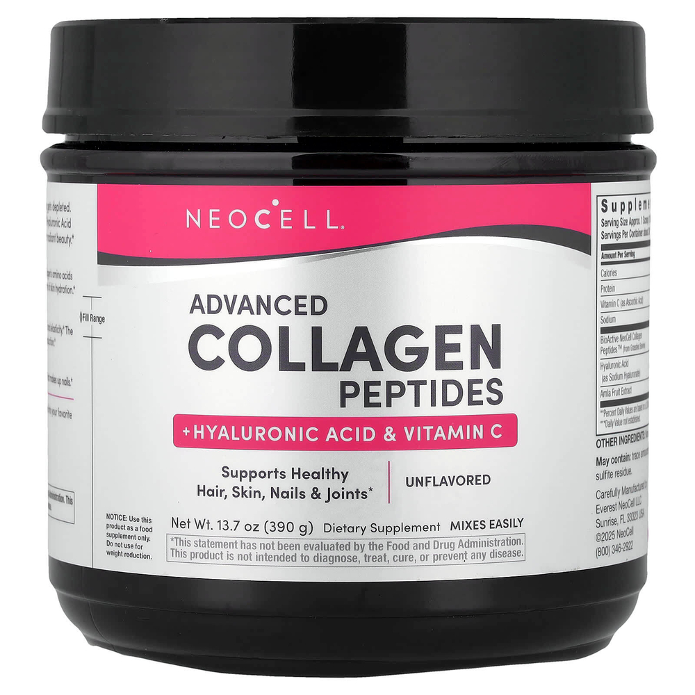 NeoCell, улучшенные пептиды коллагена, с нейтральным вкусом, 390 г (13,7 унции)